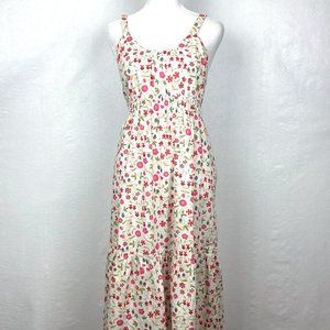 THEORY Floral Blackberry Sundress Prairie Ruffle Tiered Dress Sz 12